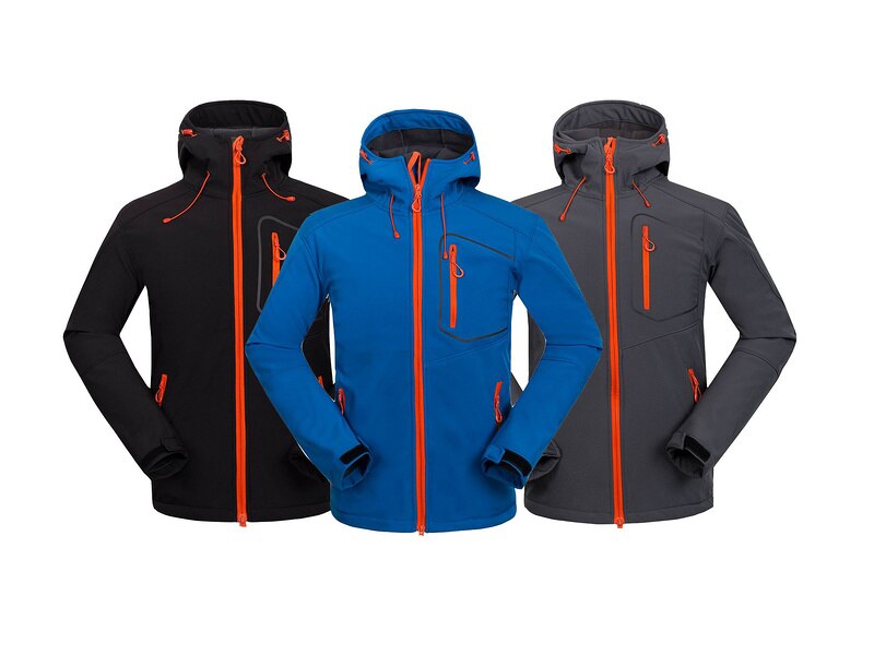 남자 가을과 겨울 야외 스포츠 의류 방풍 방수 통기성 소프트 쉘 스키 재킷 등산 캠핑